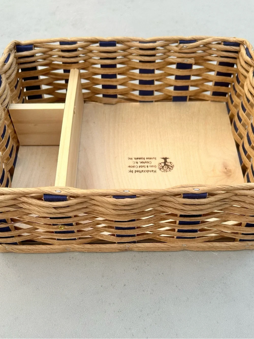 Sunrise Baskets Inc Large Cubby Basket Rectangle Light Wood Boho